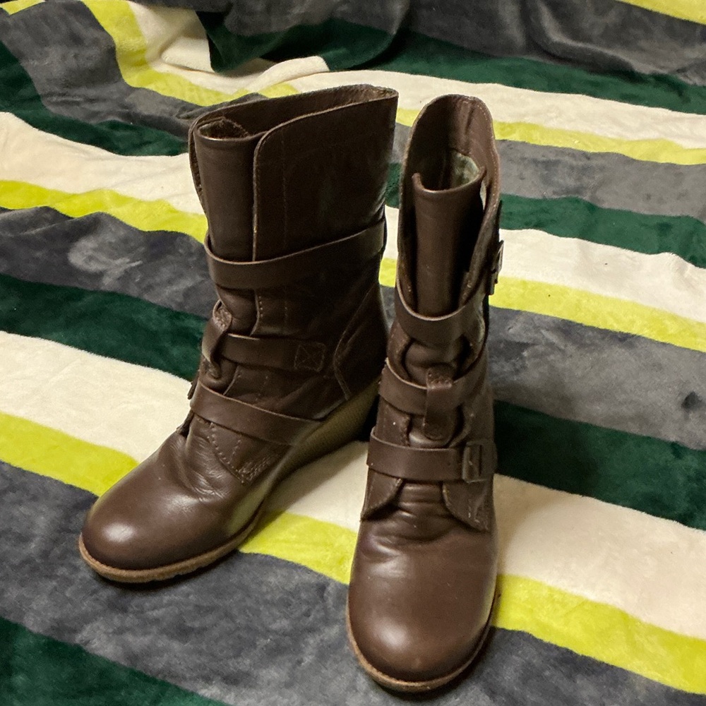 Kickers Dark Brown Women's Combat Boots